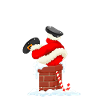 Lustiger Weihnachtspullover - Santa im Kamin