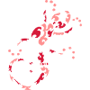 gecko tribal rose et blanc
