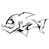 piranha symbol cartoon sketch drawing icon