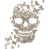 Butterfly skull sepia