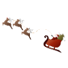 Weihnachtsmann mit Rentieren