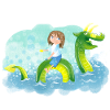 Dragon fille équitation