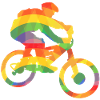 Farbiger Biker / Bunter Mountainbiker