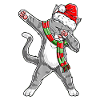 Dabbing Christmas Cat