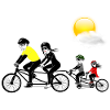 Famille à vélo