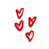 ❤️ COEURS TIRÉS - ROUGE ❤️