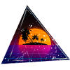 80s palms triangle grunged