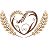 Grand coeur avec des céréales
