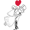 Cartoon bride and groom heart bride groom wedding marriage