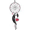 Dreamcatcher con cuore, piume, stelle e perle.