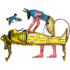 Pharaoh as a mummy with Anubis