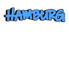Hamburg in blue graffiti