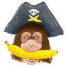 Going BANANAS Pirate chimpanzee