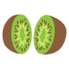 kiwi som delar upp 2 bitar kiwifrukt
