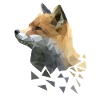 low poly fox fox