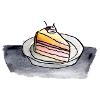 Pièce de gâteau, aquarelle