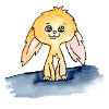 Lapin mignon, aquarelle