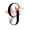 Monogramm Buchstabe G mit Pastellblüten