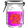 Mason jar with hearts