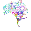 Yoga woman tree psychedelic