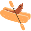 Bockwurst im Paddelboot