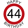 Gelukkige verjaardag 44 verkeersbord verjaardag