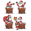 Père Noël chemise cheminée noël