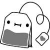 small teabag with face