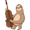 Sloth joue contrebasse cadeau Contrebasse
