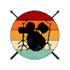 Drum Drumsticks Retro Sunset