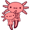 baby axolotl family
