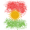 Kurdish flag. Proud Kurdistan flag