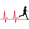 Running Woman, runner & heartbeat