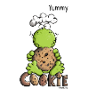 Grenouille mange un cookie