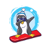Snowboard dab penguin dabbing