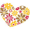 Großes Flower Power Herz, bunt