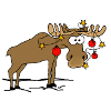 Elch mit Weihnachtsschmuck