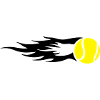 Tennis ball on fire