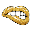 Golden glitter lips