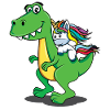 Enhjørning, Dino, Dinosaur, T-Rex, Enhjørning, Skjorte