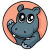 Funny hippopotamus - design