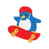 Skateboard Penguin Skateboarder Funny Gift