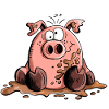 Cochon dans la boue - Cochons - Cadeau
