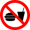 Food and drink prohibited sign