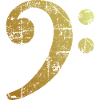 Bass Clef Ancient Gold