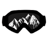 Ski goggles with mountains