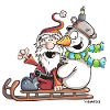 Christmas Schlittenfahrt - Weihnachtsmann - Comic