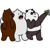 Foto di tre orsi - panda, orso bruno, orso polare