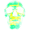Skull Face Grün Gold