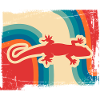 Gecko reptiles retro